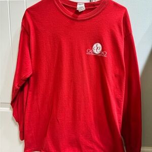 Southern Couture Red Long Sleeve Shirt with red Volkswagen and Christmas tree